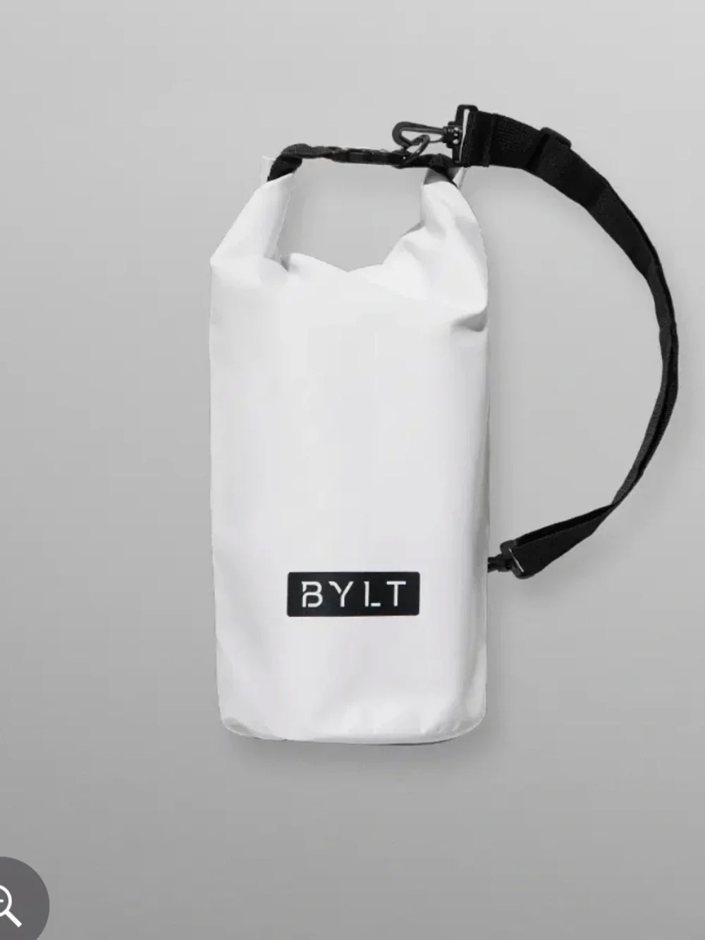 BYLT Basics White Dry Duffel with Black Strap